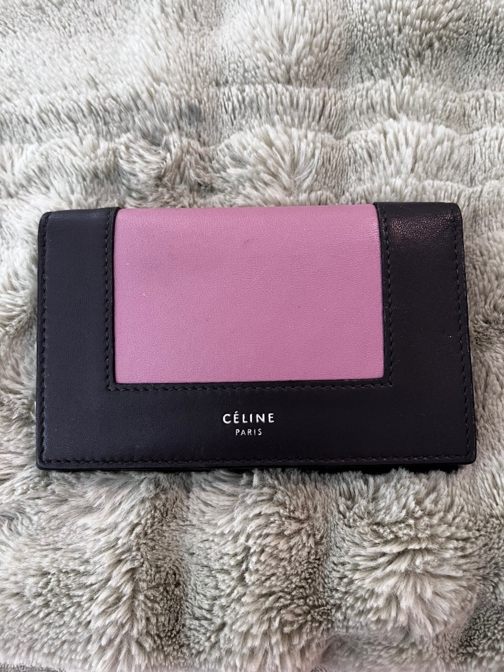 Celine Phoebe Philo Era Brown & Pink Leather Wallet Card Holder